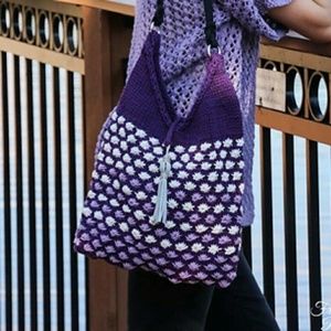 Hand-knit Cotton Aster Handbag Designer One-off
